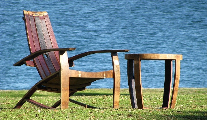Wine Barrel Stave Adirondack Style Chair (red/burgundy/purple)