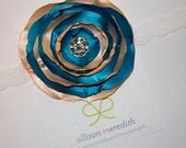 Fabric Flower Headband- Lace and Tulle Ocean Ready Collection