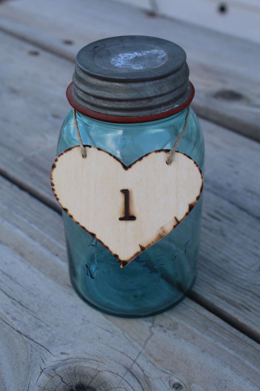 Custom Hot Stamped Table Numbers Rustic Heart Tags Wedding Decoration