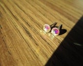 Mini crystal swarovski, 4mm sterling silver post earrings