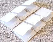 White mini matchbook style note pad memo pad mini jotters favors thank yous Set of 12 handmade mini matchbook notepads