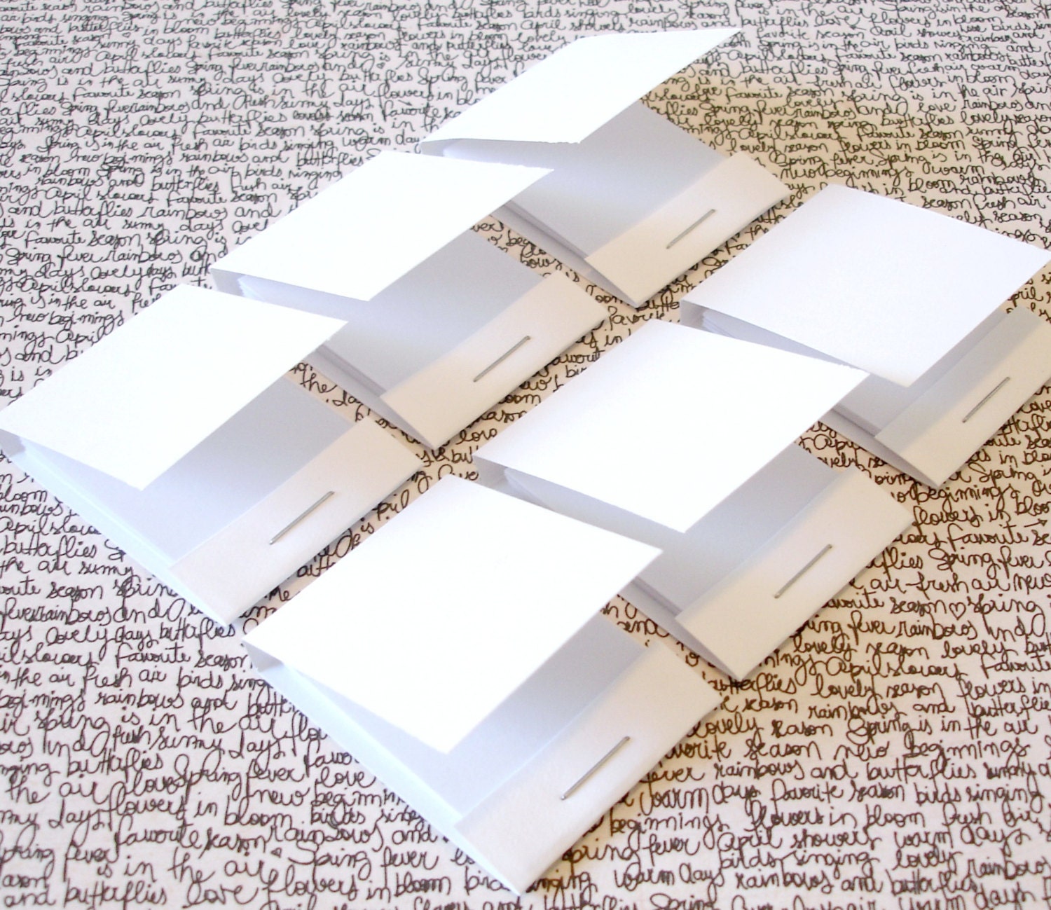 White mini matchbook style note pad memo pad mini jotters favors thank yous Set of 12 handmade mini matchbook notepads