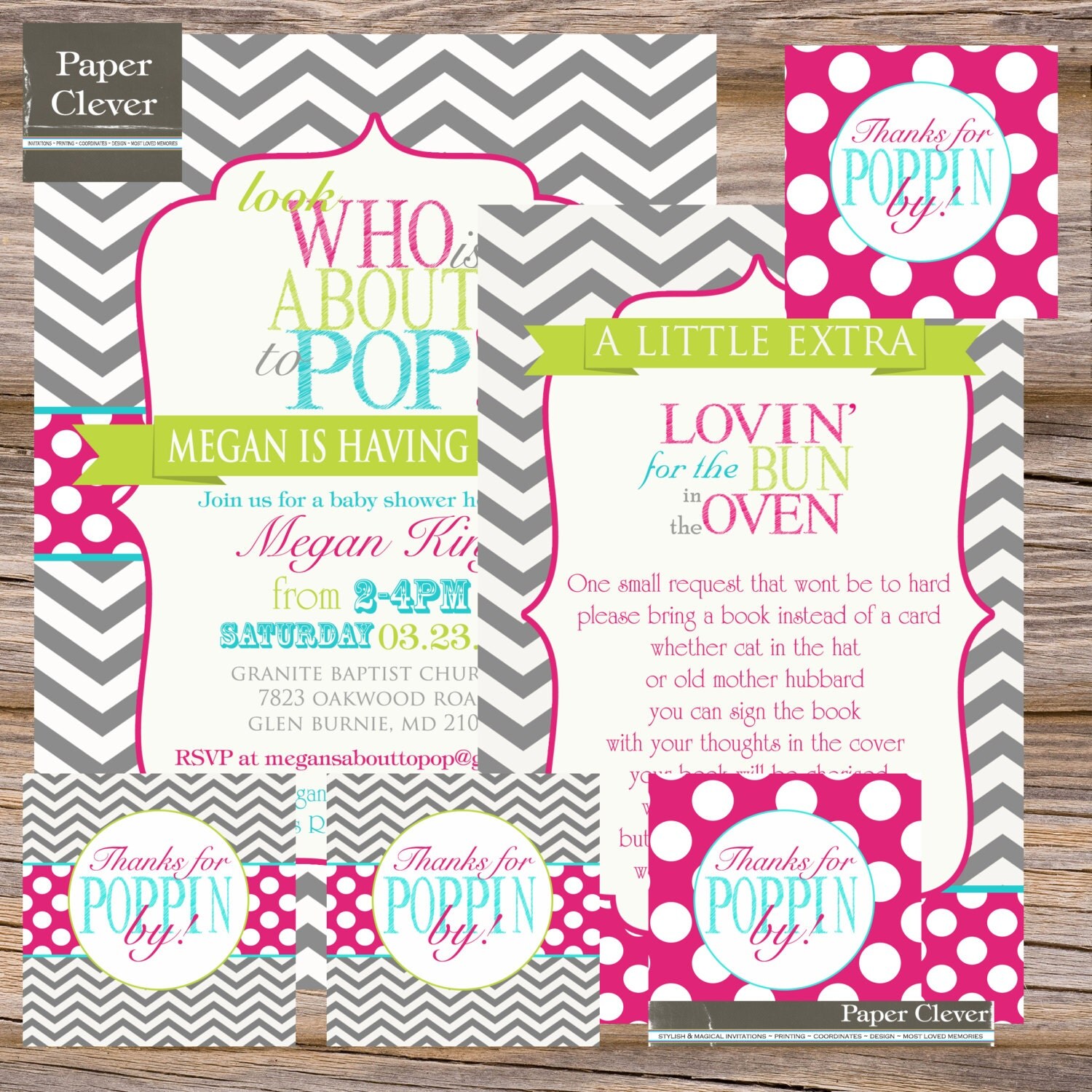 ... Baby shower invitation party kit about to pop- digital file, printable