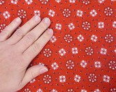 Double sided, Red and White flowers plus denim Fabric Yardage