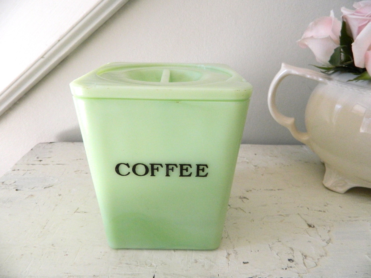 Vintage Jadeite Jadite Coffee Canister