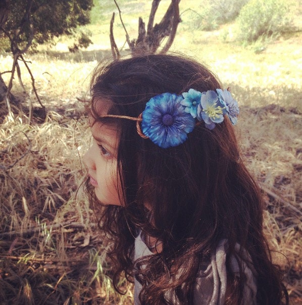 Child size floral crown / flower girl accessory / flower girl hair piece / princess crown / dress up crown / fairy crown