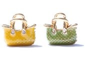 Purse Charm - Handbag Charm - Cell Phone Charm - Jewelry Findings - Accessories - Enamel Charm - Rhinestone Charm
