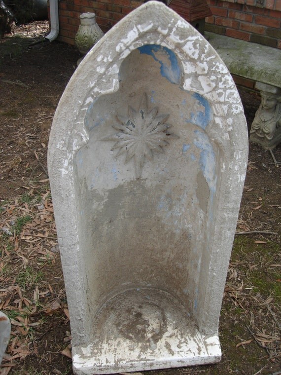 RESERVED FOR RENEE vintage grotto for statue by funknjunkinc