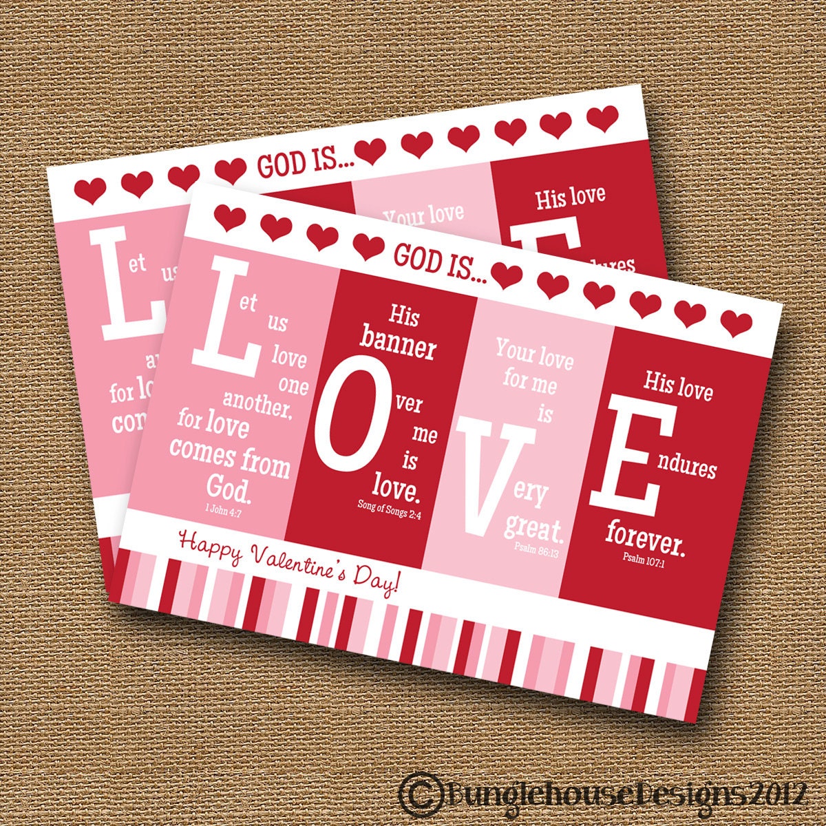 Printable Valentine Card Christian Scripture Bible Verse Valentine DIY PRINTABLE "God is Love"