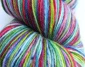Kettle Dyed Sock Yarn, Superwash Merino, Cashmere and Nylon Fingering Weight, in "Watercolors"