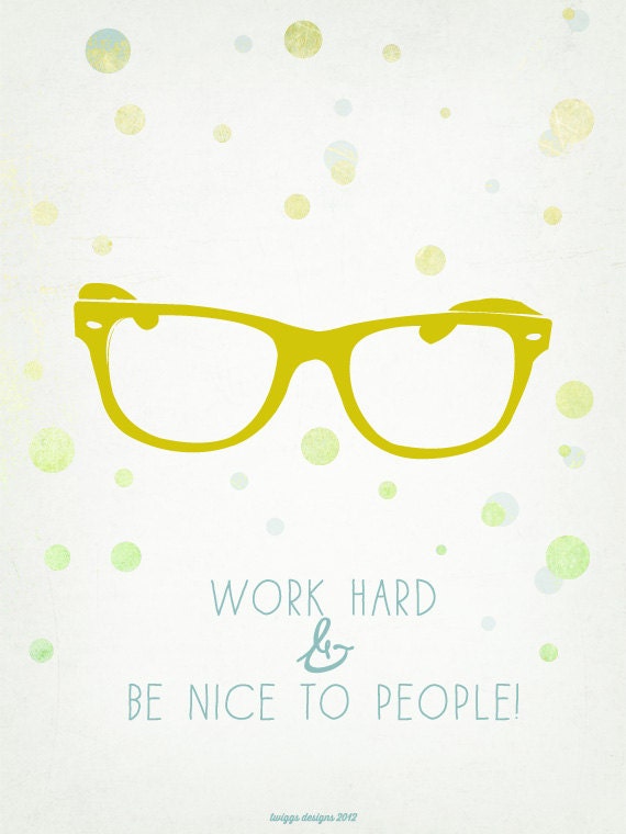 Items similar to Inspirational Quote Print, Glasses Poster, Dots Art