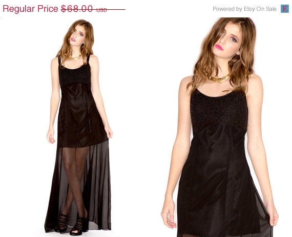 FESTIVAL SALE Black Mermaid Chiffon Tail Cocktail Dress