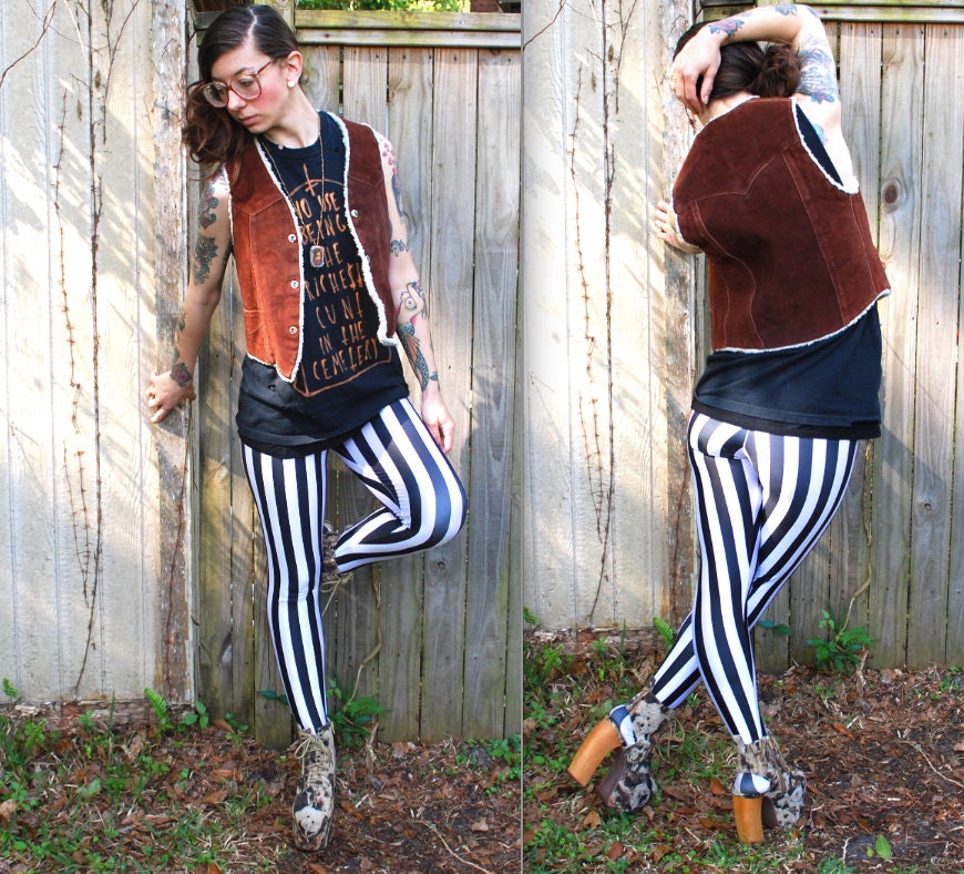 Vintage // 1960's Wool and Suede Vest // Gypsy Cowboy Size XS // Leather Made in Mexico Hipster