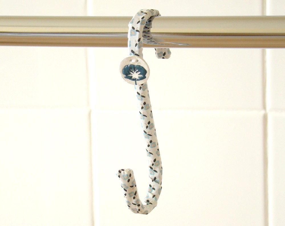 Hook Blue Aquamarine Flowers Bathroom Bedroom Kitchen Towels Rags Poppy