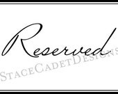 Custom Printable Wedding Reserved Sign