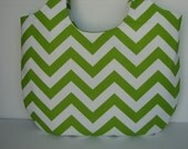 Boulder Bag in Lime and White Chevron, Chevron Shoulder Bag, Chevron Tote Bag