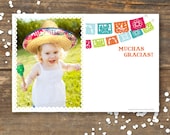 Fiesta Thank You Photo Card - Papel Picado - DIY Printable