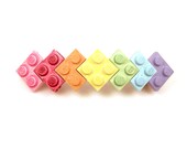 Pastel Rainbow Lego Barrette Hair Accessory