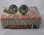 Batman Cufflinks// Recycled comic Cufflinks// Dc comic cufflinks