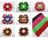 Infant Hair Bows - Baby Girl Gift Set - Newborn Hair Bows - Baby Shower Gift - First Holiday Hair Bow Set - Bow Set and Free Headbands
