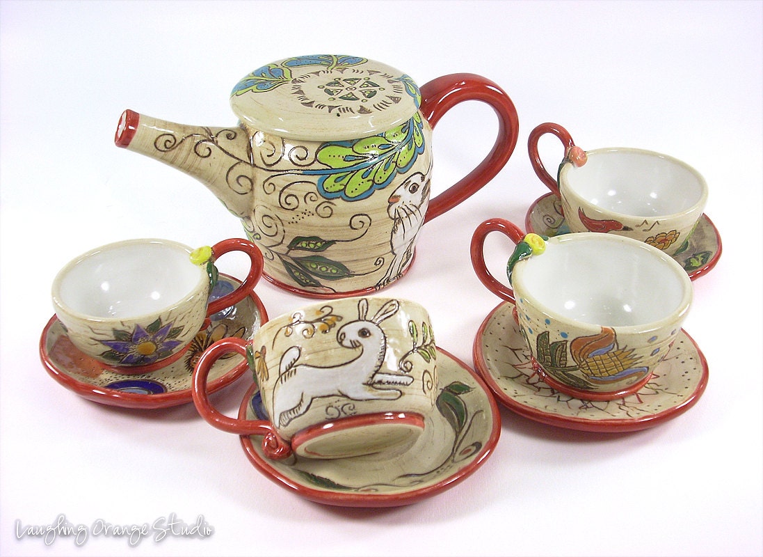 Tea Set for Children with Bunny Design