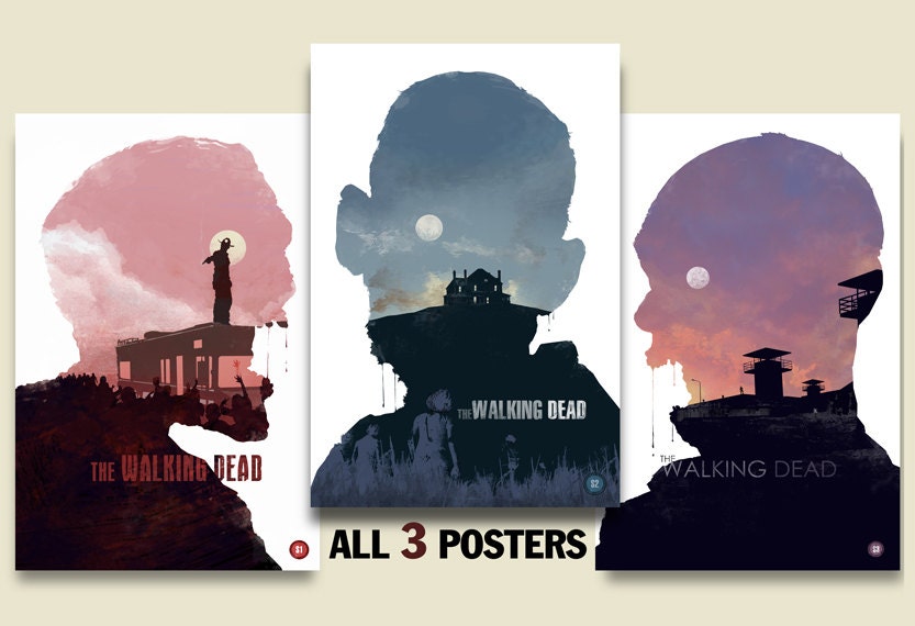 24x36 - All 3 Posters for only 95.00 - The Walking Dead Seasons 1-3 - zombie, horror, movie, poster, art
