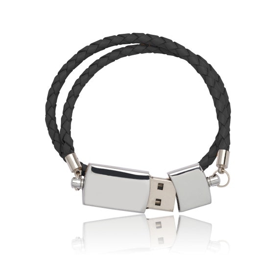 Scandinavian USB stick leather braided bracelet