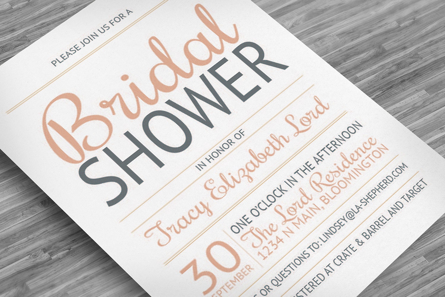 Bridal Shower Invitation - Custom Printable PDF