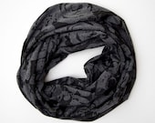 Grayscale Floral Circle Scarf