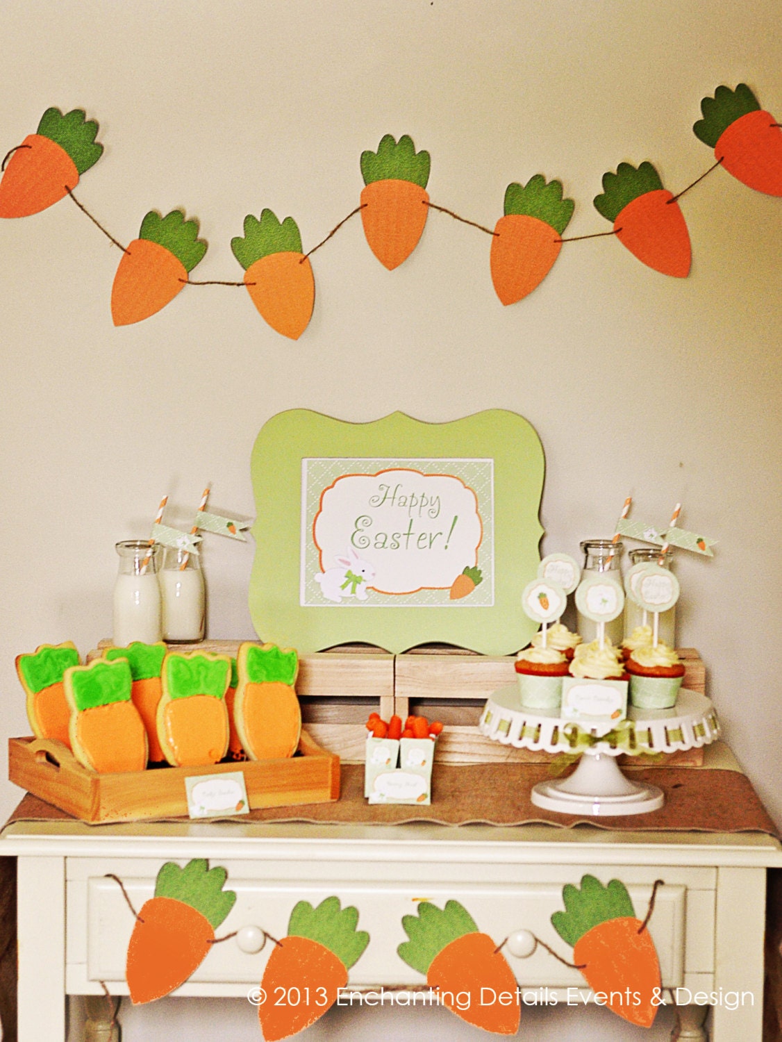 Enchanting Easter Bunny & Carrot Printable Party Kit Il_570xn