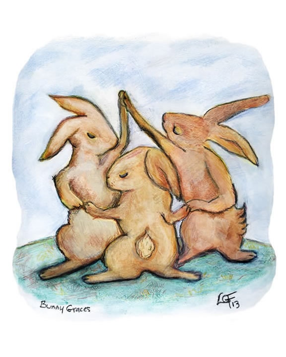 Bunny Graces - New Print in Rabbit Rabbit Series - 8 x 10