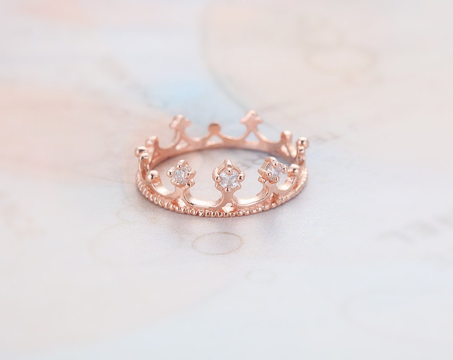 Cubic Tiara Knuckle Ring - Rose Gold // R0007-RG // Everyday Jewelry, Birthday Gift, Simple, Chic