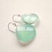Aqua Chalcedony Earrings Gemstones Bezel Set in Sterling Silver - Large, Faceted Briolettes - Unique Beautiful Framed Stone Jewelry
