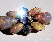 Vintage opal brooch. Dazzling 1950's English pin. Beautiful unique style.