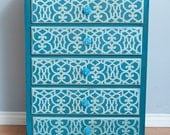 Blue Stenciled Dresser