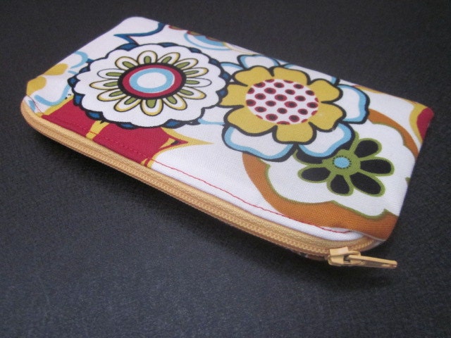 Coin Purse, Credit Card Holder, Cosmetic, gadget, Zipper Pouch, flower power