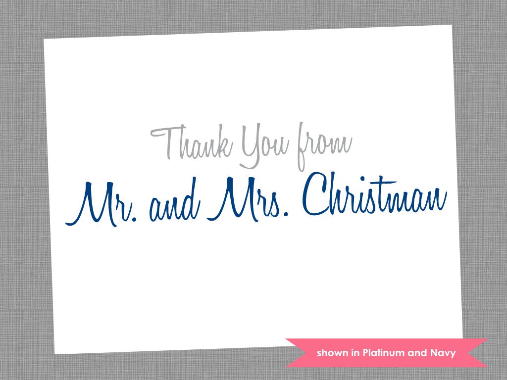 Wedding Thank You Cards - Personalized Folded Note Cards - Colors and Text Customizable Il_570xn