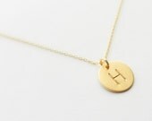 Personalized necklace. 14k gold. Monogrammed. Initial.