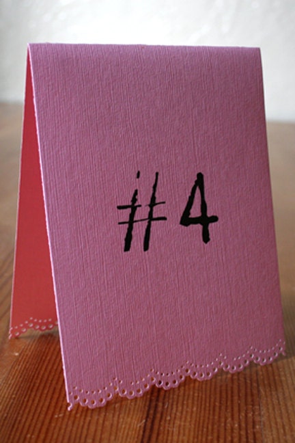 Pink Vintage Chic Table Number Cards - 25