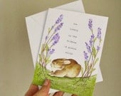 Rabbit Notecard- Blank greeting card, Spring, Garden, Bunny