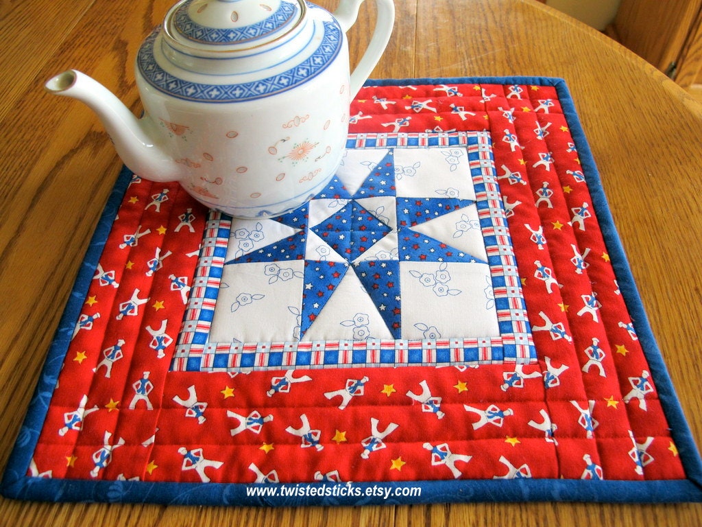 Nautical Hot Pad, "Sailing Away"  Red white and blue hot pad, Sailors, Nautical, Heat Resistant
