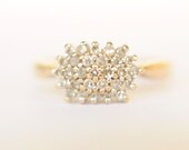 1970s vintage / 0.25 carat diamond cluster engagement ring / Size 5.25 // ENGAGEMENT