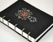 Heart and Cross Journal and Sketchbook - Handmade, coptic bound, 5 x 7" size