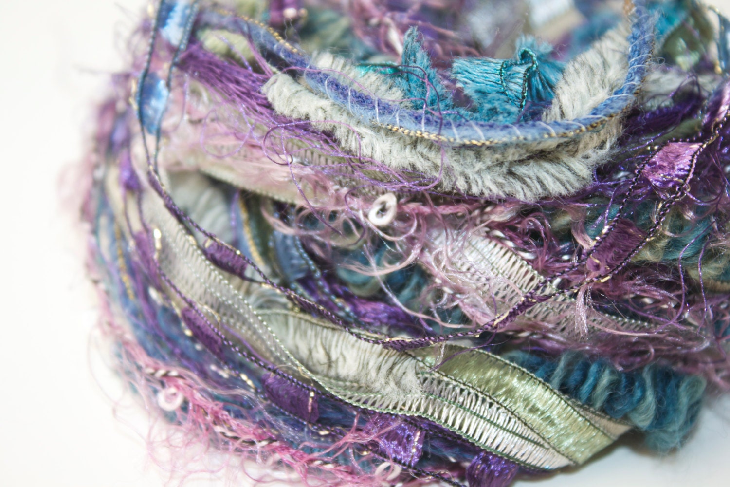 Art Yarn Bundle - 10 yards of Fiber in Twilight Color Way