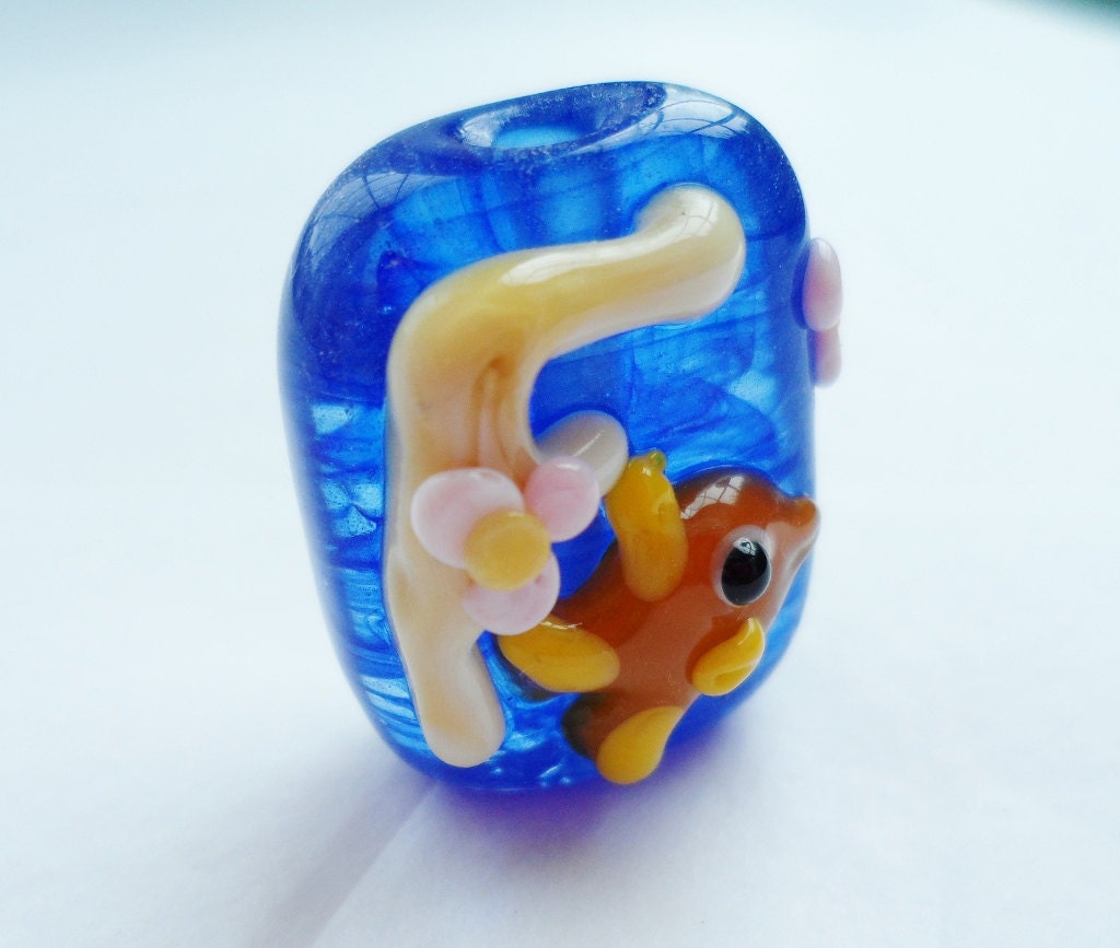 F is for Fish - handmade lampwork focal bead