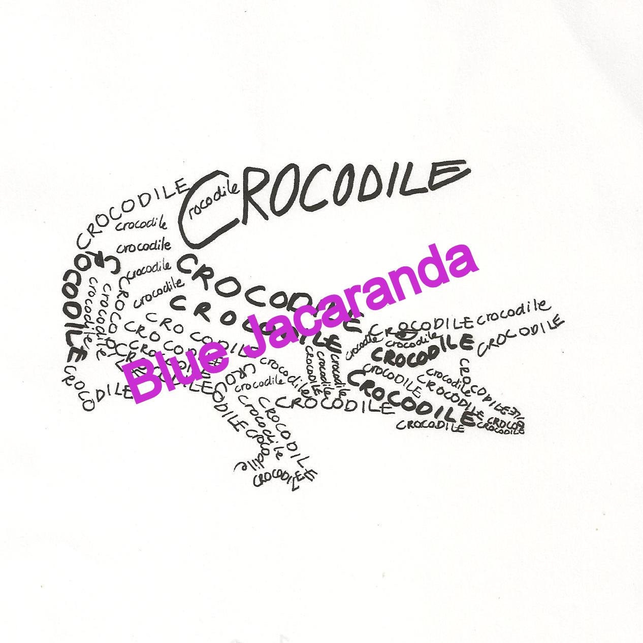 INSTANT DOWNLOAD - Crocodile PDF - Printable Word Art - Calligram