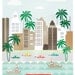Tampa Florida art print illustration - 11x14 -  city buildings poster wall decor beach palm tree