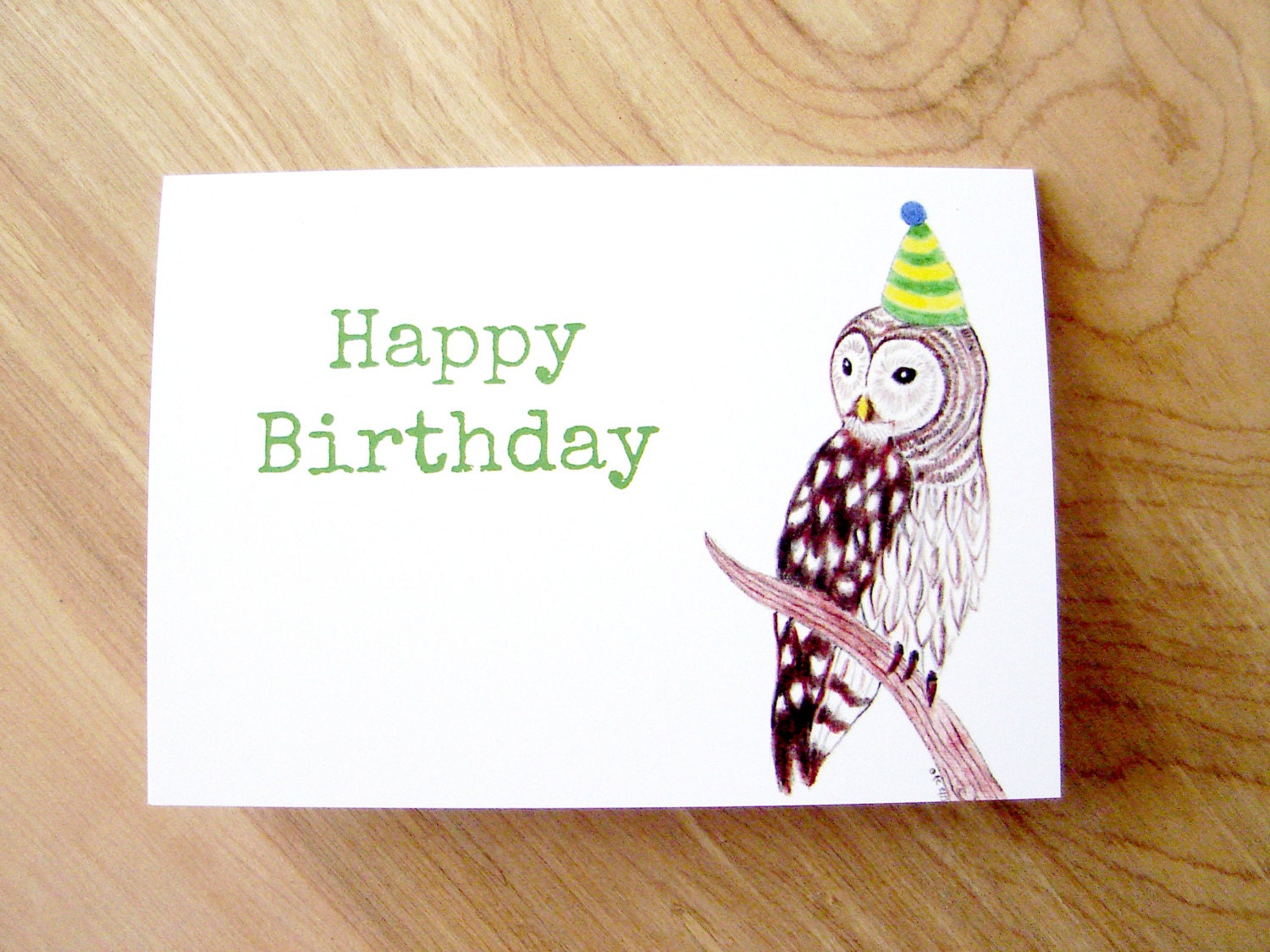 Happy Birthday Card - Owl Birthday Card - Owl Birthday Card with Envelope