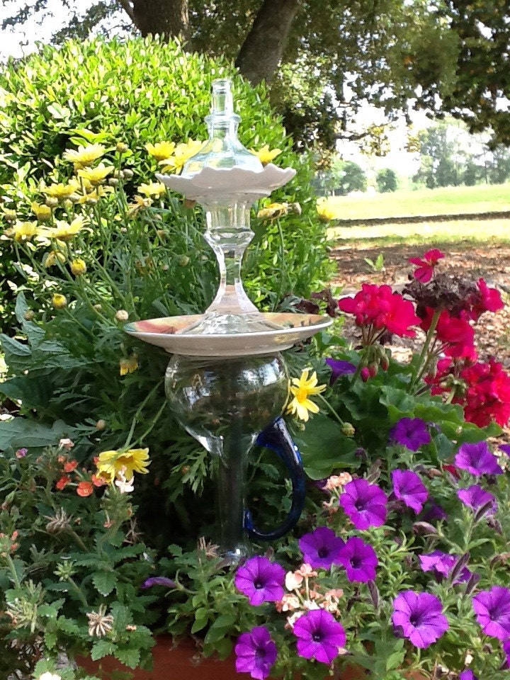 Vintage glass garden glass totem