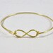 Infinity Bangle Bracelet, Gold Bangle, Infinity Love Jewelry, Infinity Friendship Bangle Bracelet